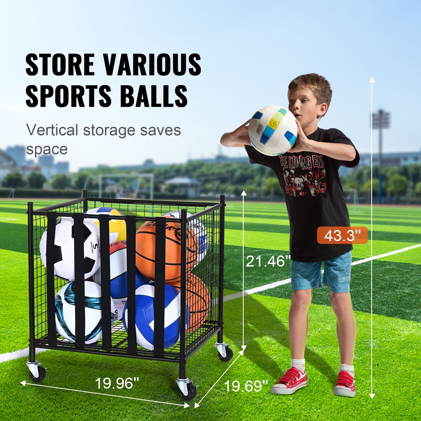Rolling Sports Ball Storage Ca - Sports Equipment For Schools recension och pris