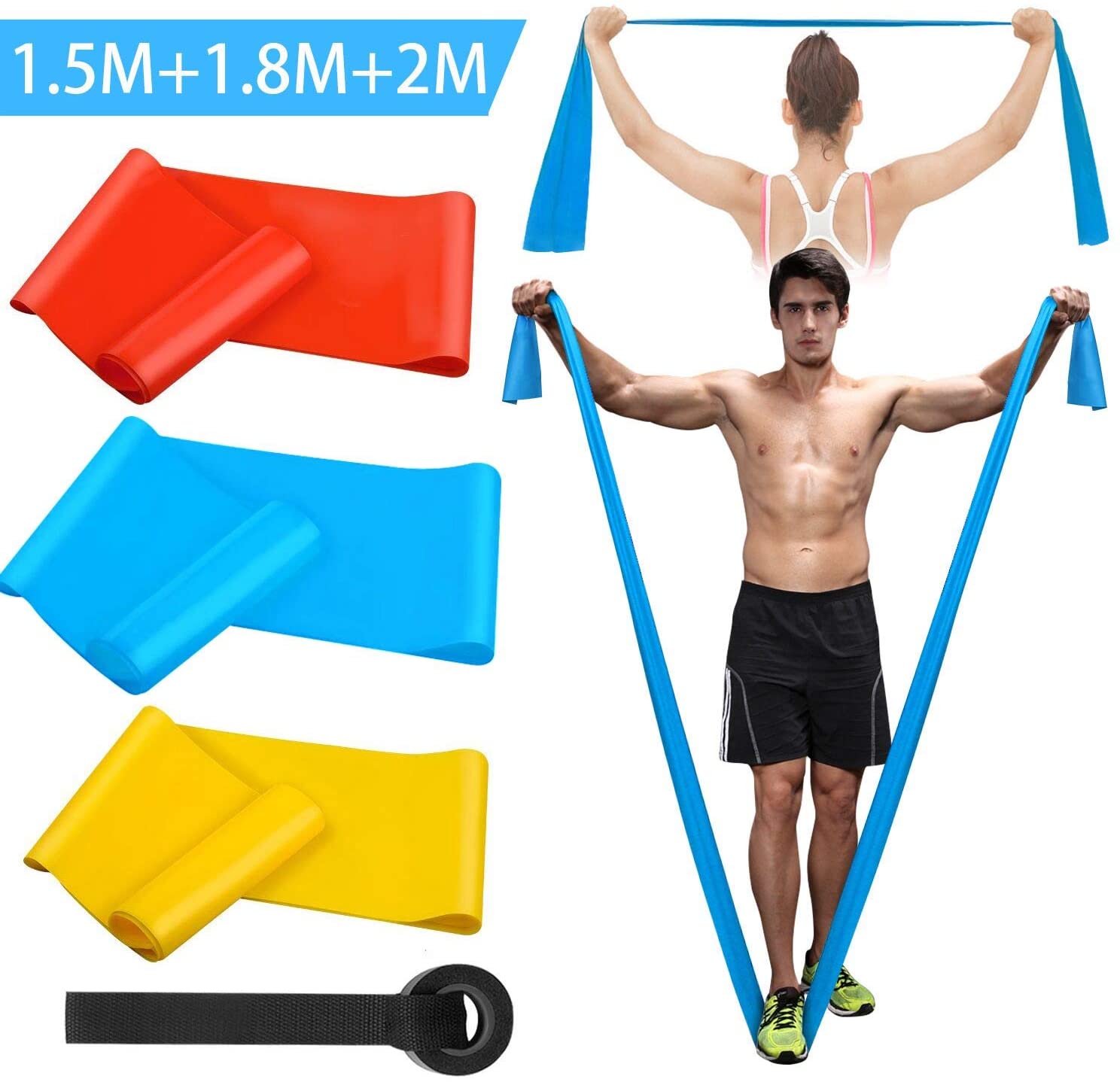 Elastic Fitness Bands 3Pcs Res - Sports Equipment For Schools recension och pris